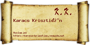 Karacs Krisztián névjegykártya