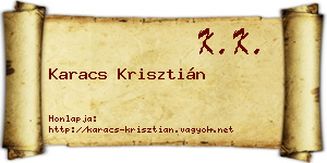 Karacs Krisztián névjegykártya